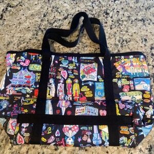 Lesportsac Tote Bag- Sara Schwartz Printed Artistic Design
